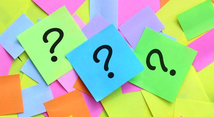 A sticky note with a question marks