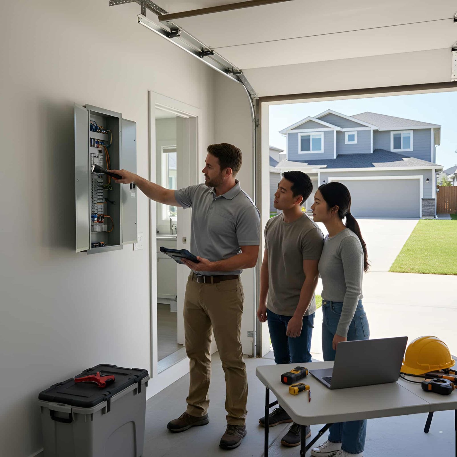 A man inspecting the house of a couple in California w